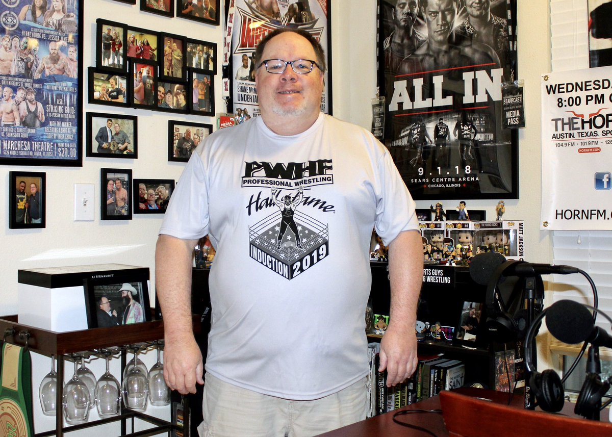 StewMyrick's tweet photo. Today’s #COVID19 #wrestling tshirt is from last year’s @PWHF123 induction weekend. This year’s induction was scheduled for this weekend before the pandemic changed things. Some fantastic memories from last year! #PWHF https://t.co/VgGWrtRcih