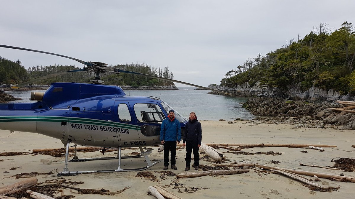 TaylorHarmerEC's tweet photo. One year ago today was @ValerieWynja and I's first day #mapping the #shoreline in north and central #BritishColumbia. We ended up mapping over 8,800 km of #coast in 2019. We will be back again to map more coast eventually! #StayHome #Fieldwork #Flashback #BellaBella #Kitimat https://t.co/rML1RrECEI