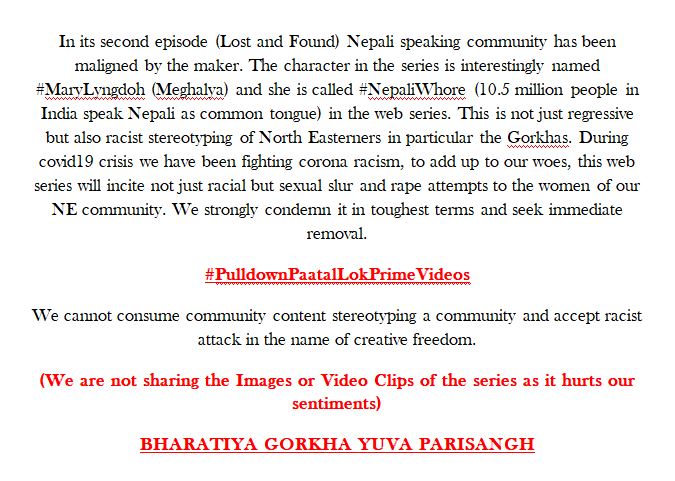 BhaGoYuP's tweet photo. We strongly condemn in toughest terms and seek immediate removal.

We cannot consume community content stereotyping and accept racist attack in the name of creative freedom.

@AnushkaSharma @PrimeVideoIN https://t.co/lmbfpTDOql