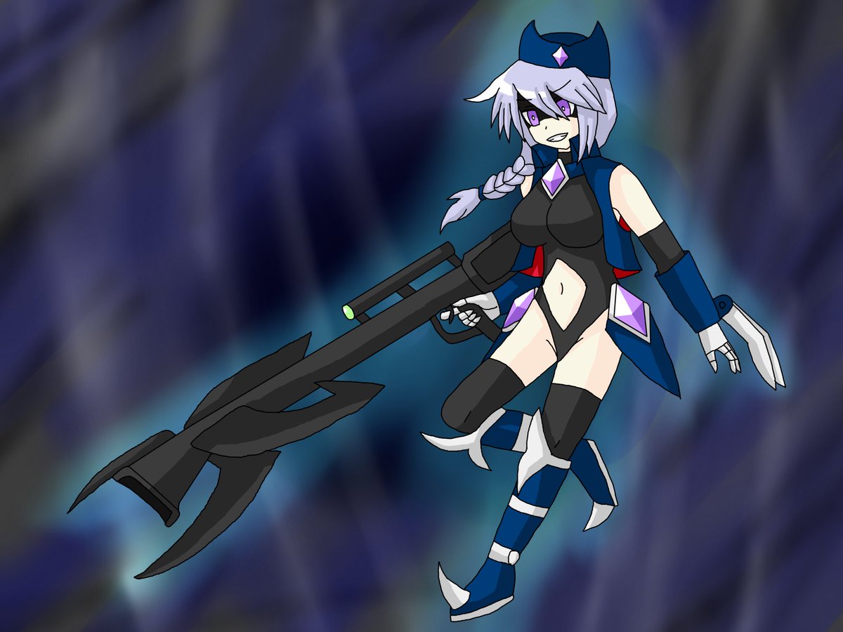 エクス 107 405 イスミさん主催のキャラ被りのやつに参加しました キャラ被りデザインゲーム リボンへそ出し水メカ目が怖い大型武器おさげ