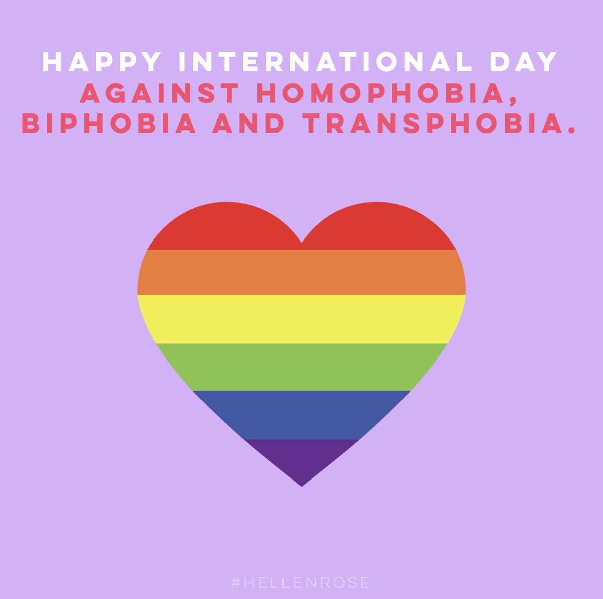 hellenrosesa's tweet photo. International Day Against Homophobia, Biphobia & Transphobia.
Today let’s raise awareness on LGBTQI+ rights violations, and commit to bettering society by promoting and protecting their rights! #Pride #LGBTQ #ForWomenByWomen #HellenRose https://t.co/91LWEBeZr8