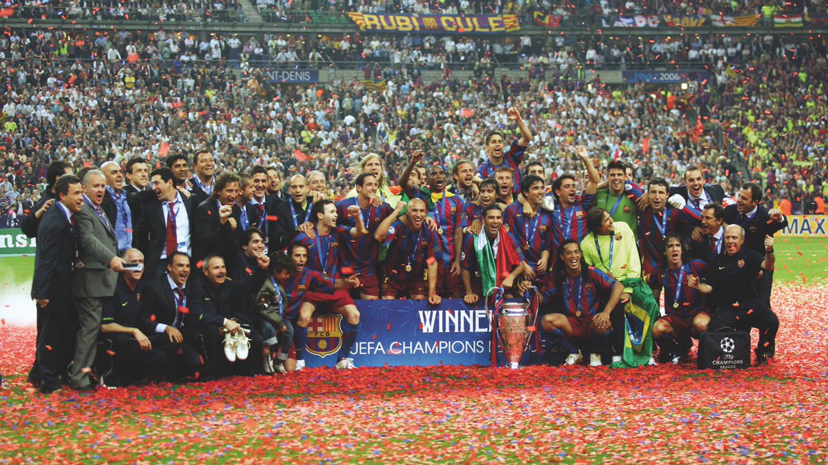 JoanLaportaFCB's tweet photo. Fa 14 anys #undiacomavui el #Barça va guanyar la Champions a París. La primera d’aquest gran equip.

21.000 culers a l’estadi, un bon rival, remuntem el partit, Puyol aixecant la copa, la celebració... un dia meravellós!

Sempre ens quedarà París... 
💙❤️🏆⚽️ https://t.co/cD09HoGQiV