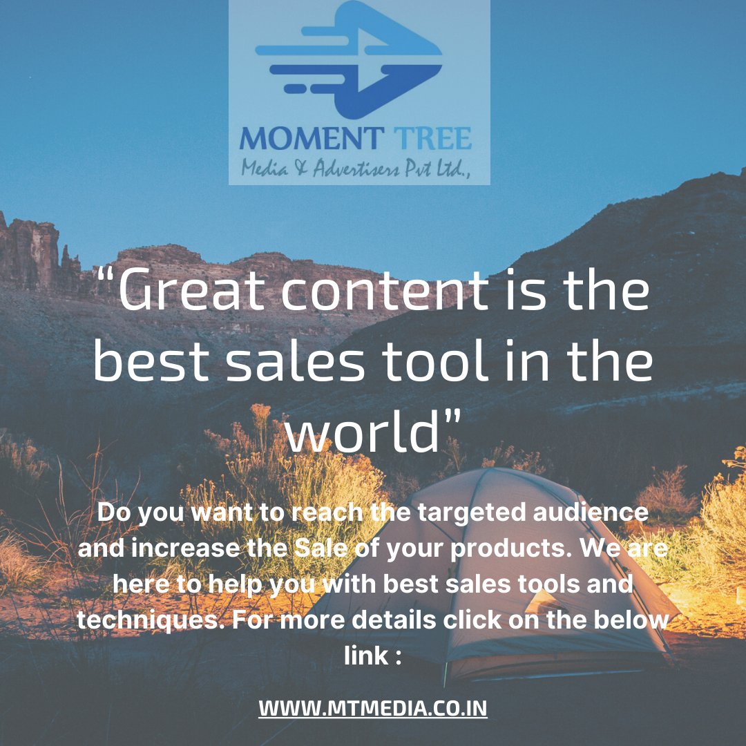 MomentTree's tweet image. #sales poster #Business development #Moment tree media and advertisers #Add making #Lead generation #Sales promotion #Targeted customer approach. For more details contact: Moment tree media and advertisers Pvt Ltd., Click on the below link: mtmedia.co.in.
