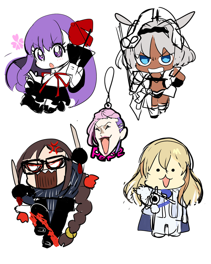 ビィビィ ,bb_(fate/extra) ,カイニス(Fate) 「SD試し描き
英霊ですらない奴らも……… 」|ほんちゅ‎のイラスト