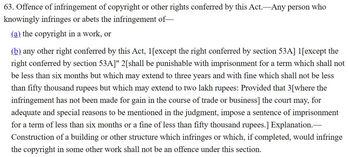 Sumit_Nagpal's tweet photo. @BlogIndiaBlog @NarvijayYadav If you are posting a picture clicked by someone else, without his/her consent, it can be an offence under Section 63 of Copyright Act. Punishment 6 months to 3 years. Penalty Rs. 50k to Rs. 3 lakh. #BAC9 https://t.co/pXmRLShNu7