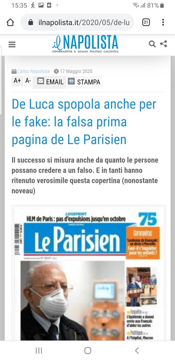 ambrosiocodici's tweet photo. A #mezzorainpiu le verificate le notizie??
La prima pagina di #leparisien è un fake.
#Rai3 #COVID2019italia #covid #covid19italia #covid19italy #coronavirüs #coronavirus #iorestoacasa #CoronaVirusitaly #covid19italy #DeLuca @Reg_Campania https://t.co/h4UHttu8cF