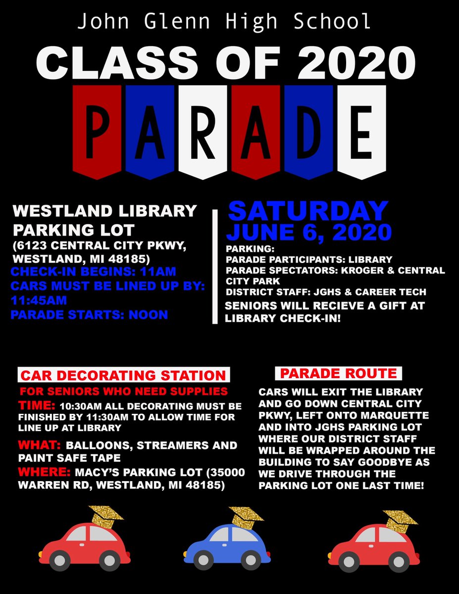 WWCSD's tweet photo. Thank you to the parents who are organizing a parade to celebrate John Glenn High School's Class of 2020. Check out their Facebook page here: https://t.co/XItm6eDHAP
Go ROCKETS! We are #WWCSTRONG https://t.co/HUU9r2ZzOd
