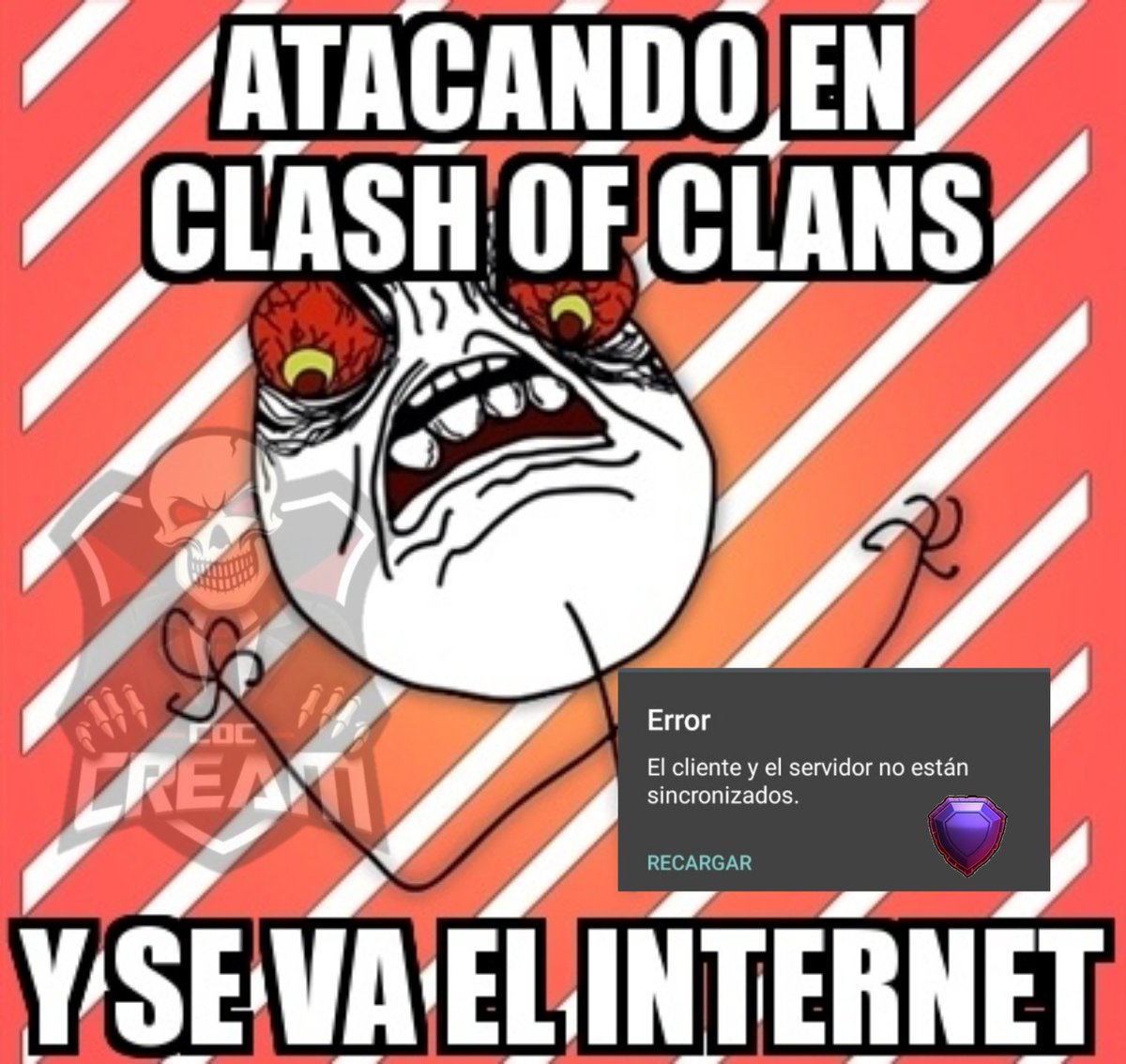 CreamCoc's tweet photo. 😭😭😭😭 Dale LIKE 👍🏻 si te ha ocurrido.
#ClashOfClans #COC #HMS #ClashOff https://t.co/SF19oGMKuE