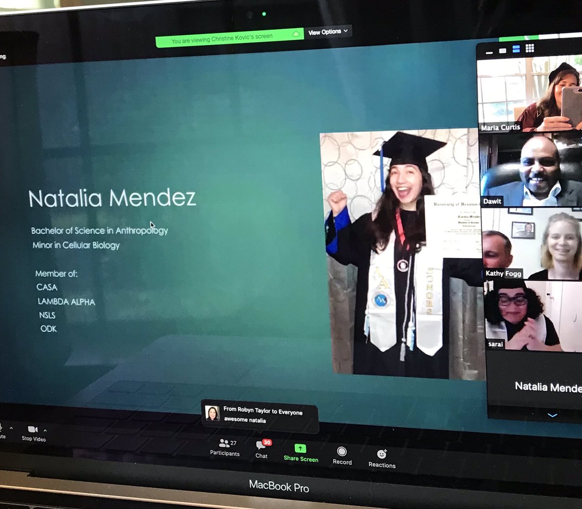 UHCLAnthropolo1's tweet photo. Thank you to our phenomenally creative students for making this year’s graduation even more memorable by organizing a virtual recognition ceremony. Physically distant but closer than ever!! @uhcllambdaalpha @uhclcasa @sar_a_i @jaysoosmejia https://t.co/dFRymRRe5d