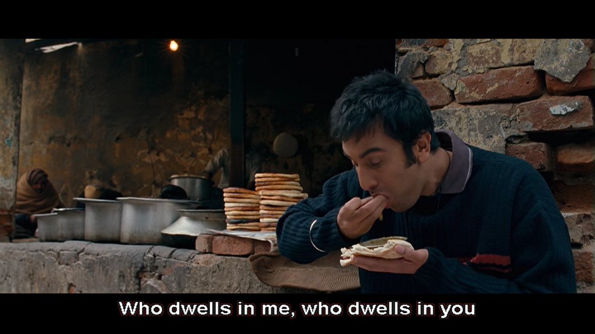 Kun Faya Kun basically takes the reference of Vedas, and Sufism blending them and make a spiritual fusion. This song is a life-changing event for me. I'm not a spiritual person but it steals moved me. Jordan becomes a Sufi, he is detached with god, and also want to seek life.