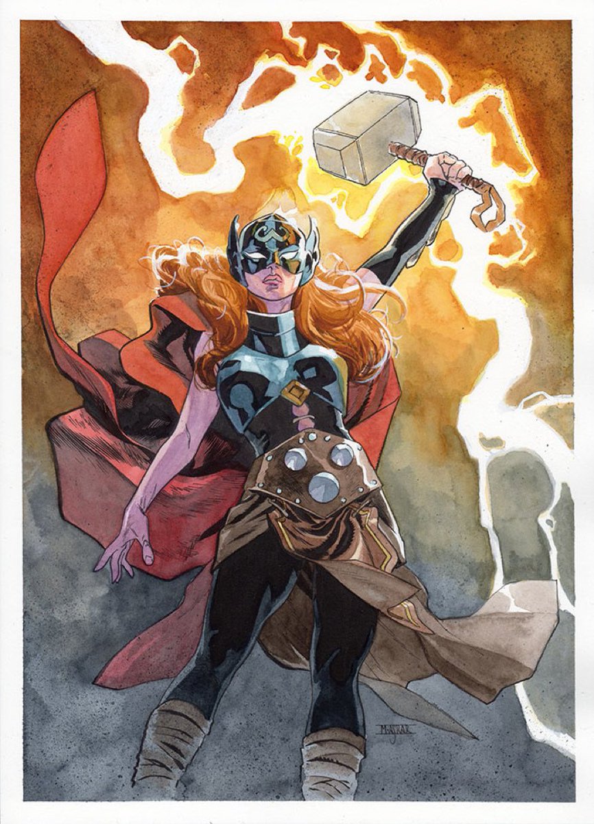 MahmudAsrar's tweet photo. Jane Foster Thor auction piece I did for the #creators4comics event which was won by the very generous @katiemkuhn https://t.co/hMXr2IT3TN
