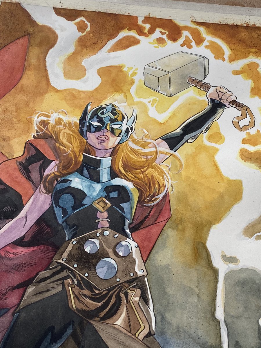 MahmudAsrar's tweet photo. Jane Foster Thor auction piece I did for the #creators4comics event which was won by the very generous @katiemkuhn https://t.co/hMXr2IT3TN