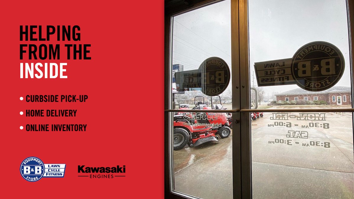 KAWPower's tweet image. We asked Kawasaki dealers how they were supporting customers during this time. To keep their community moving, the team at @bbequipment in Geneseo, IL, offers curbside equipment pickup, contactless service, and a fully digital customer experience. bit.ly/2A21Gos
