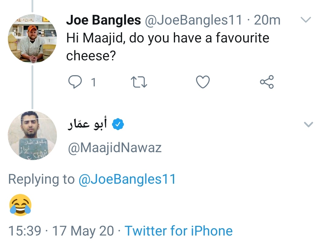 A BIGLY thank you to the funny, smart and wonderful  @thejasonbyrne,  @jameelajamil,  @MaajidNawaz and  @SarahO_Connell for your replies and cheese choices.Maajid, I am a big fan of your writing and debates so added you despite your reply being  #sundayvibes