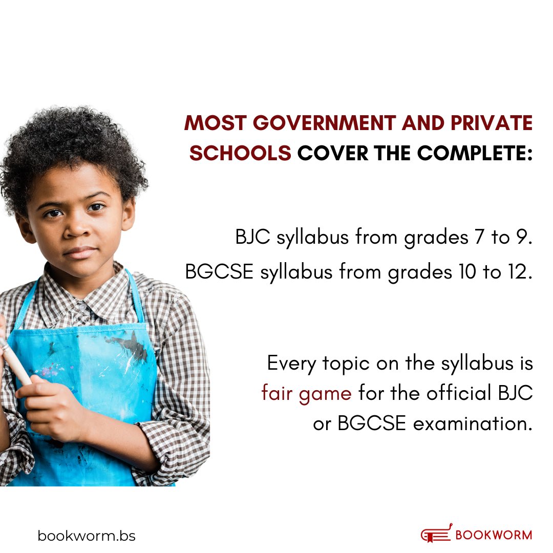 Bookwormbs's tweet photo. NATIONAL EXAM TIP: Cover the entire syllabus.⁣⁣
⁣⁣⁣⁣
If you plan to pass your BJC or BGCSE exams, you need to cover the entire syllabus. If you do not, don't expect to pass.⁣⁣
⁣
#bjc #bgcse #bahamas https://t.co/mFcS8y05iL