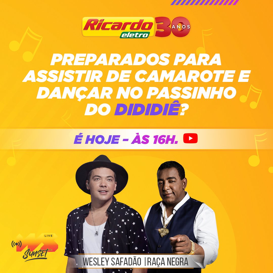 Hoje tem live!!! Já deixa ligado no canal oficial do Safadão no YouTube. #safadaoeletro