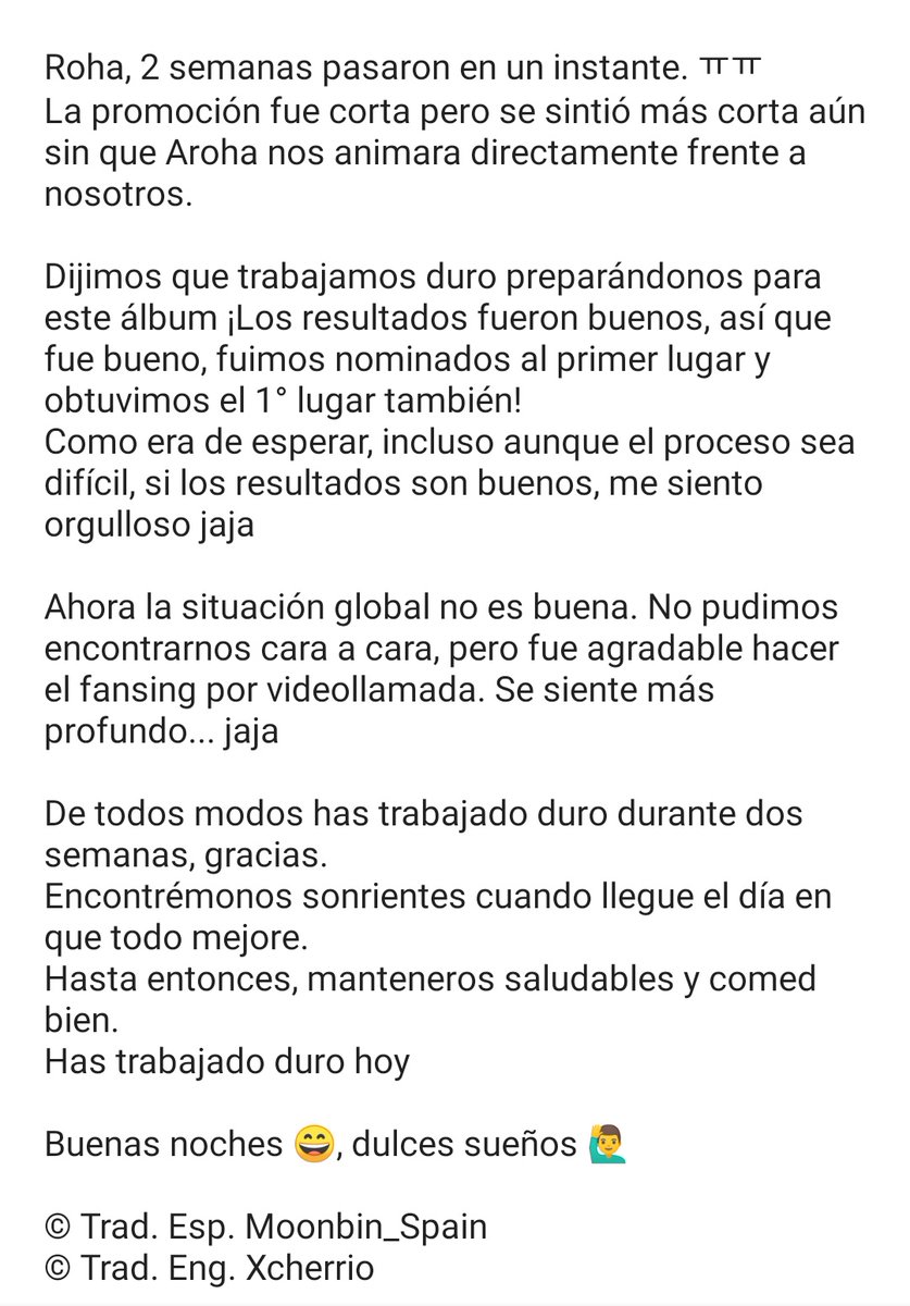 MoonBin_Spain's tweet photo. [FANCAFE] 170520 Traducción del post que ha subido #Moonbin 

"Rohaa 😄"

#ASTRO #Knock #GATEWAY 
#아스트로 #널찾아가 https://t.co/CNdw6lMLWN