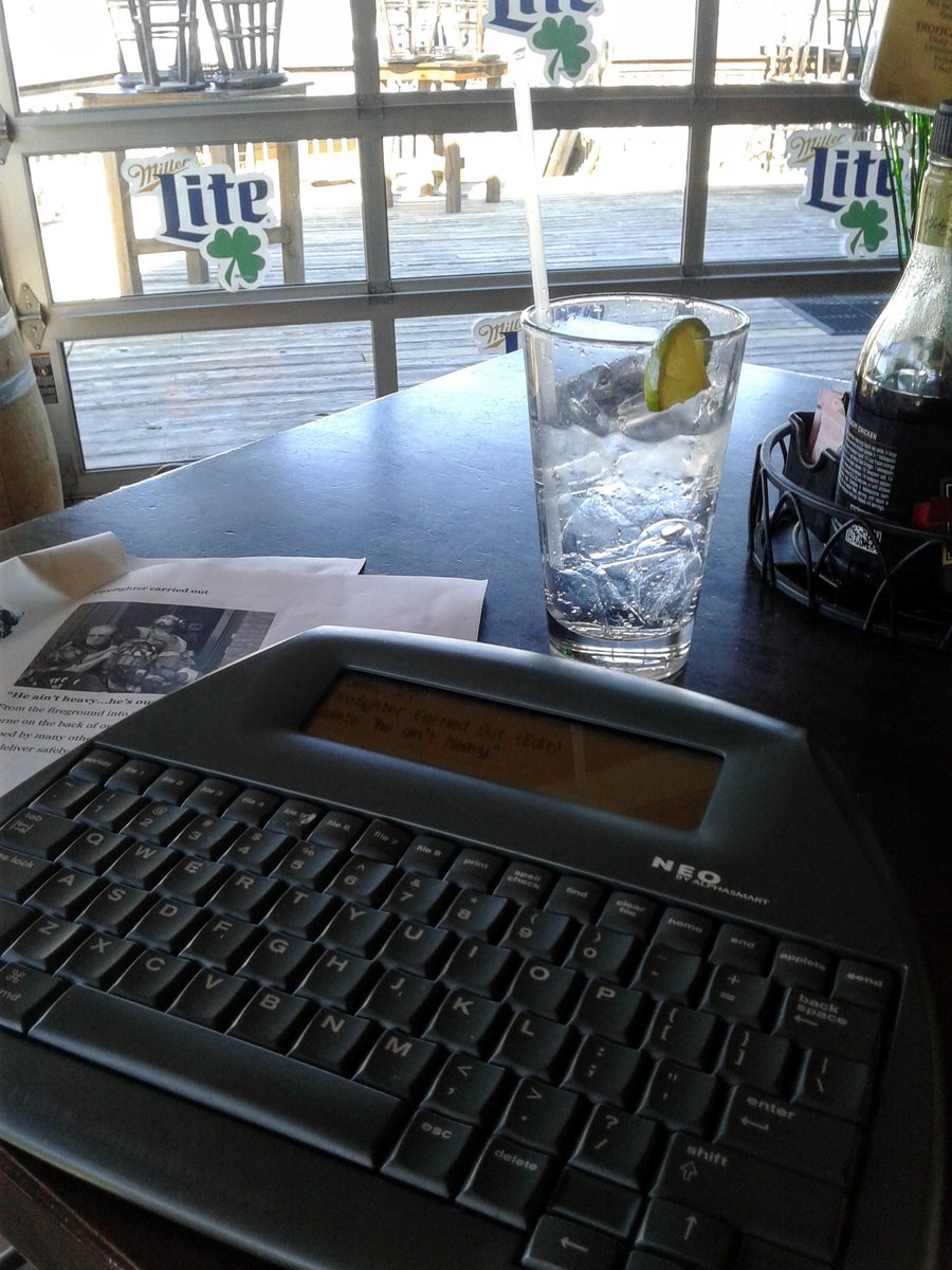 SusanMoger's tweet photo. Last normal photo on my phone, writing at riverside bar, Edgewater, MD, 3/7/20. https://t.co/vFjQl80Lf8