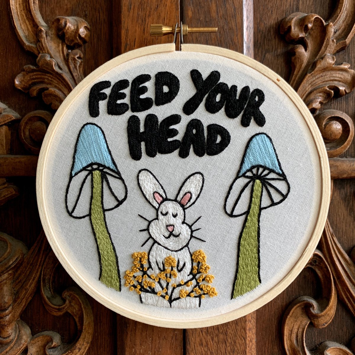 bat_grass's tweet photo. ✨commission piece✨thank you trevor🤍 #embroidery #mushrooms #grassbat https://t.co/nCjMD00iNn