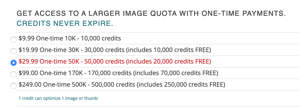 heryien's tweet photo. @ShortPixel Hey guys! When i want to purchase one-time 50k, with bonus total 75k images for 29.99 from here: https://t.co/4AOA5vefoe
I only found 50k, total 70k images on purchasing page and it's not match. https://t.co/59NoT8vk64