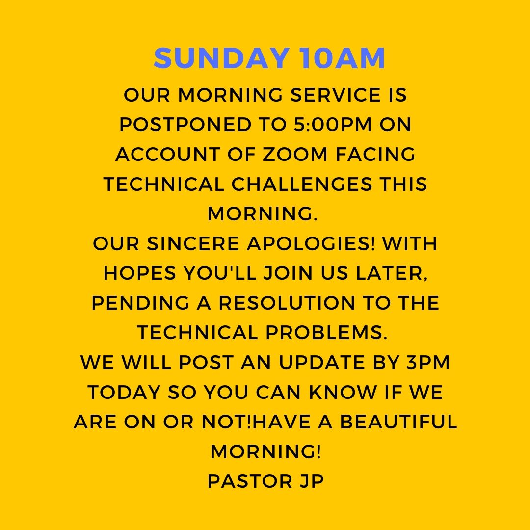 crossmanumc's tweet photo. We are unraveled for sure. Our Sunday Morning Service is postponed to 5 PM. https://t.co/C6UrZ5EeeN