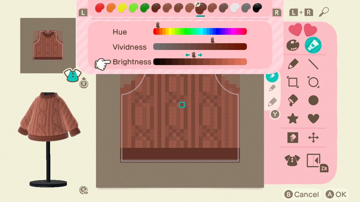 here’s how to change color palette & hues! also, instead of copying the back just select the front then flip and copy the pattern to the back (just remember to fix the collar)! and the design ID for those that just want to download ♡
