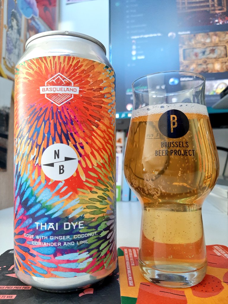 MaloMakabresku's tweet photo. Thai Dye | Basqueland × North Brewing #dhops

Une autre Gose bien fruitée, à la coriandre, gingembre, noix de coco et citron vert.

Assez acide, une touche subtile de noix de coco qui reste en bouche. Très rafraîchissante, ses 7,2% se font sentir tranquillement. https://t.co/X1ZN2T2ahe