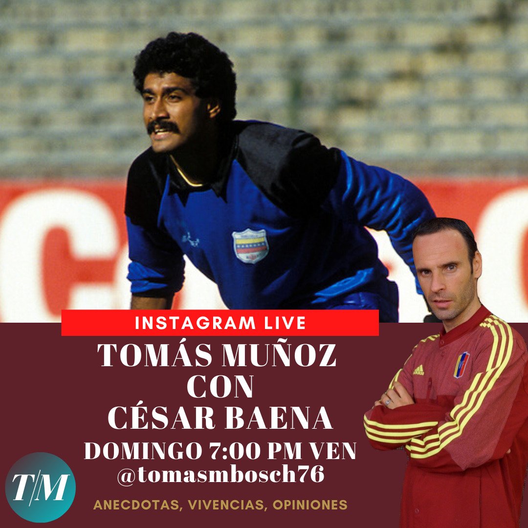 Recuerden que hoy es una nueva charla de fútbol a través de mi cuenta de Instagram. Desde las 7 pm ( hora de Venezuela) estaré junto a César "Guacharaca" Baena. Los espero.