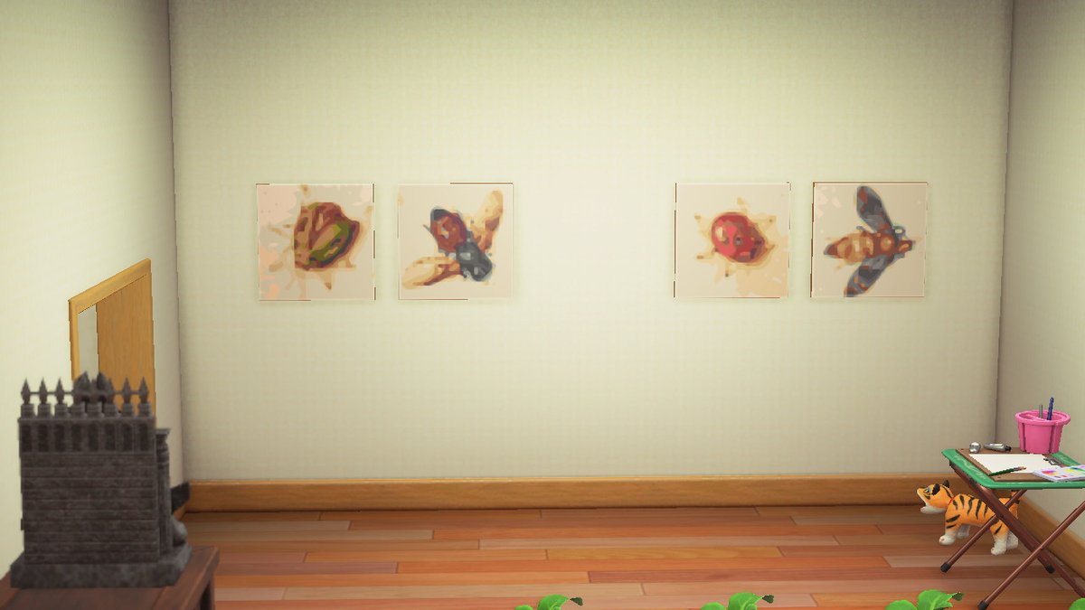A_Kabaker's tweet photo. The room is not done, but I had fun experimenting w/ #ACArtGenerator by @gettymuseum insects by Joris Hoefnagel #ACNH https://t.co/6mF7pNl4mE