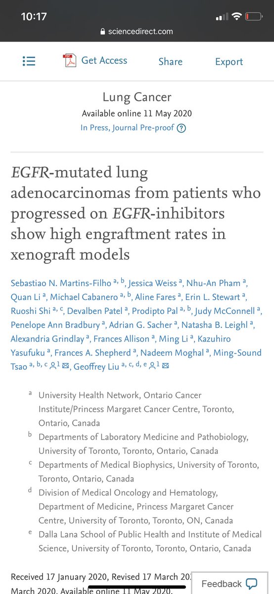 AlineFaresMD's tweet photo. Congrats to my Brazilian colleague Sebastiao Martins-Filho on this niece piece on EGFRmut PDX engraftment, esp post TKI resistance #lungcancer #PDX #EGFR #tsaolab #liulab https://t.co/wMQDo4CH6s
