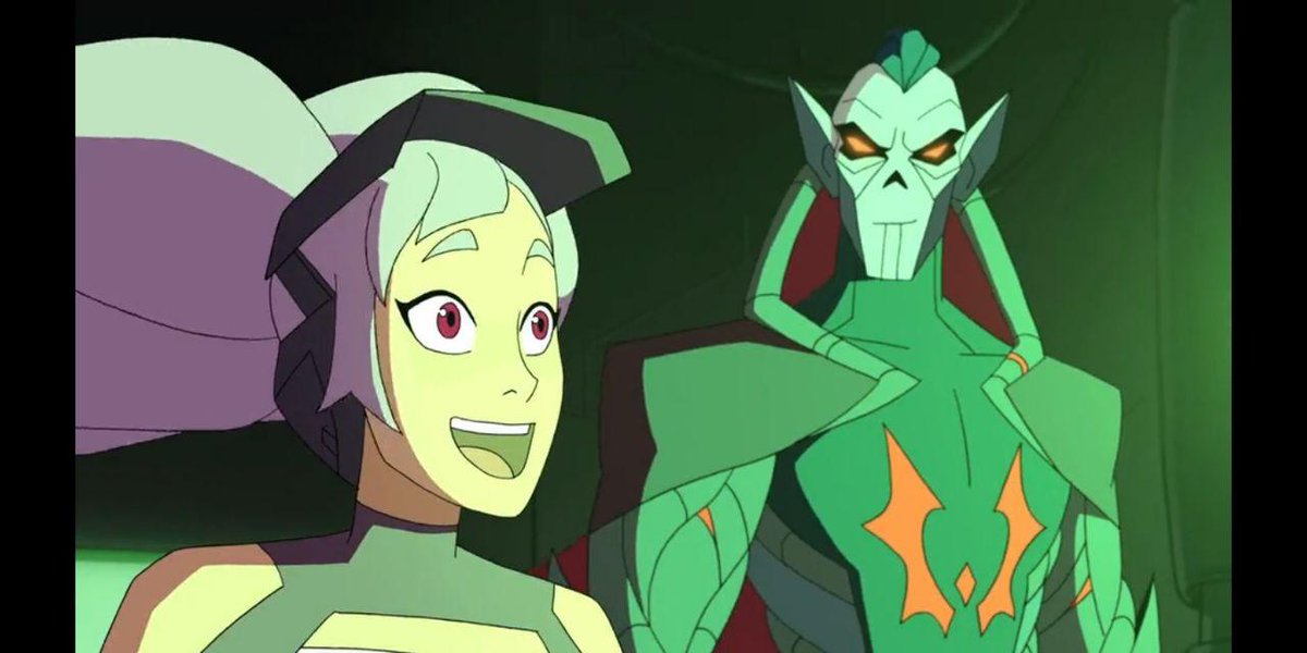 Also, the music: we can hear Entrapta's theme almost every time they are together, and when Hordak is thinking about Entrapta or remembering her (I did a post about this:  http://shorturl.at/gzFQU ). It's not subtle at all, it's THERE. Theirs is a love story.