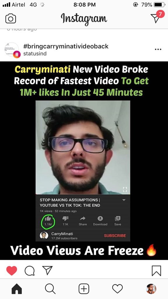 shaan1301's tweet photo. Wow this is #fanlove #support #lockdownextension #ShehnaazGiIl #carryminati #BringBackCarryVideo #bringbackcarryminativideo #BanTikTokIndia #justiceforcarry #YouTube @CarryMinati https://t.co/0xYwMhLvpw