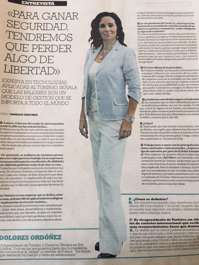 Gracias Vanessa Sánchez por esta entrevista en <a href="/diariomallorca/">Diario de Mallorca</a> #turismo #innovación #seguridad #Covid_19 <a href="/Any_Solution/">AnySolution</a> <a href="/turistec/">Turistec</a>