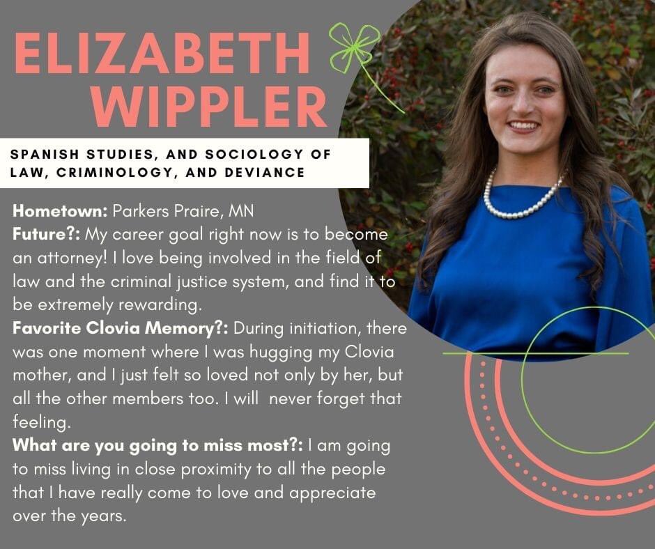 Happy Sunday! This week's Senior Spotlight feature is Elizabeth Wippler! We are so proud of you! ❤️🍀