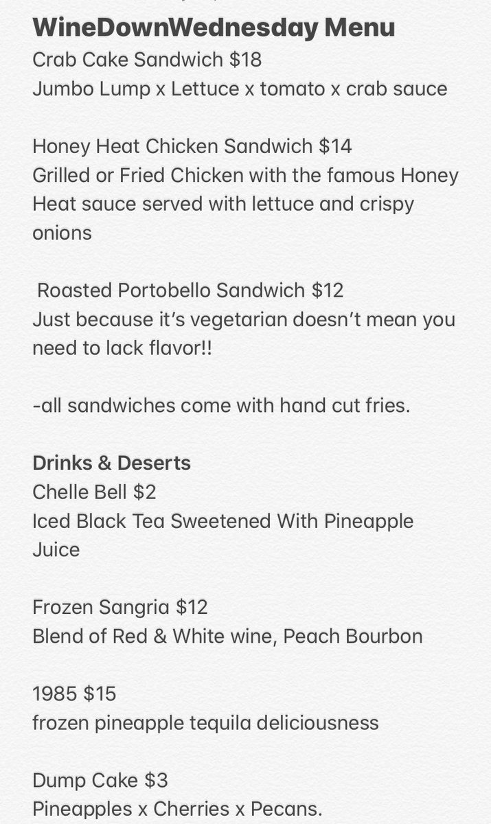 Wednesday. Text your orders to 202-840-9696 cash app $culinarygenius