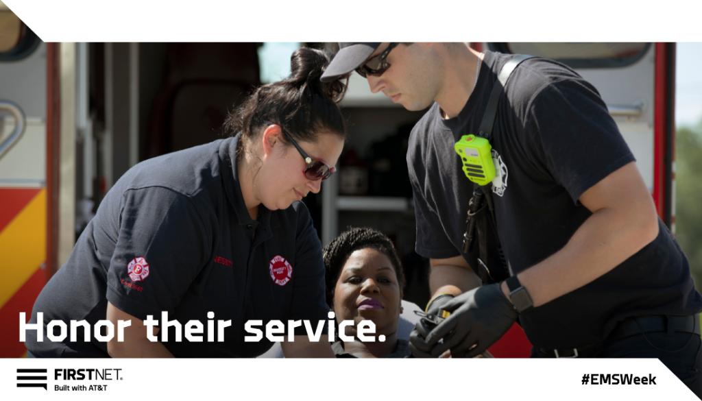 FirstNet's tweet image. Emergency Medical Services workers are the lifeblood of our healthcare system. For all you do to take care of us, we thank you. #EMSWeek