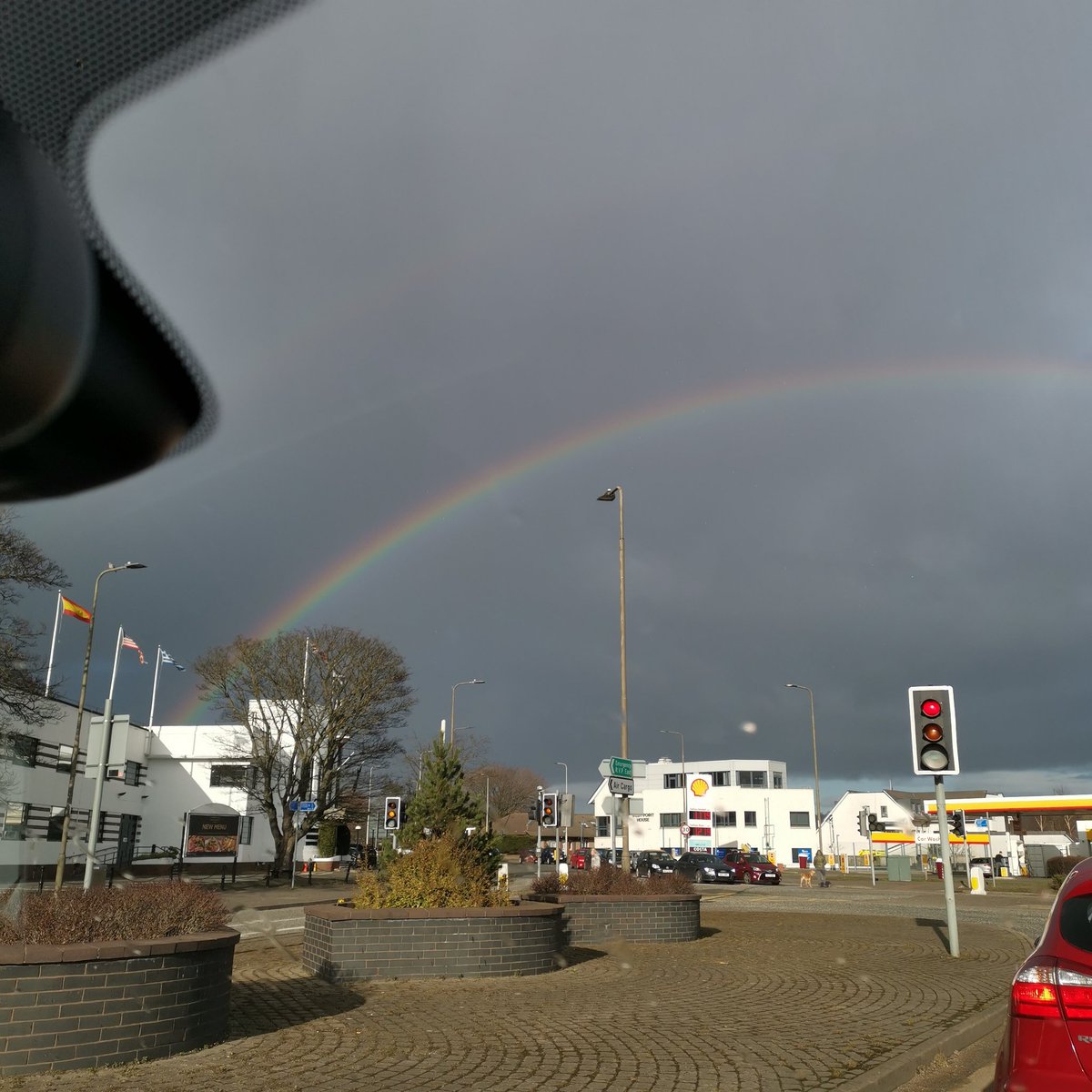 Nicky_Dexter's tweet photo. Driving home from Peebles on 15 March - pretty much the last rain we have had too #lastnormalphoto https://t.co/sSRqFkUBCn