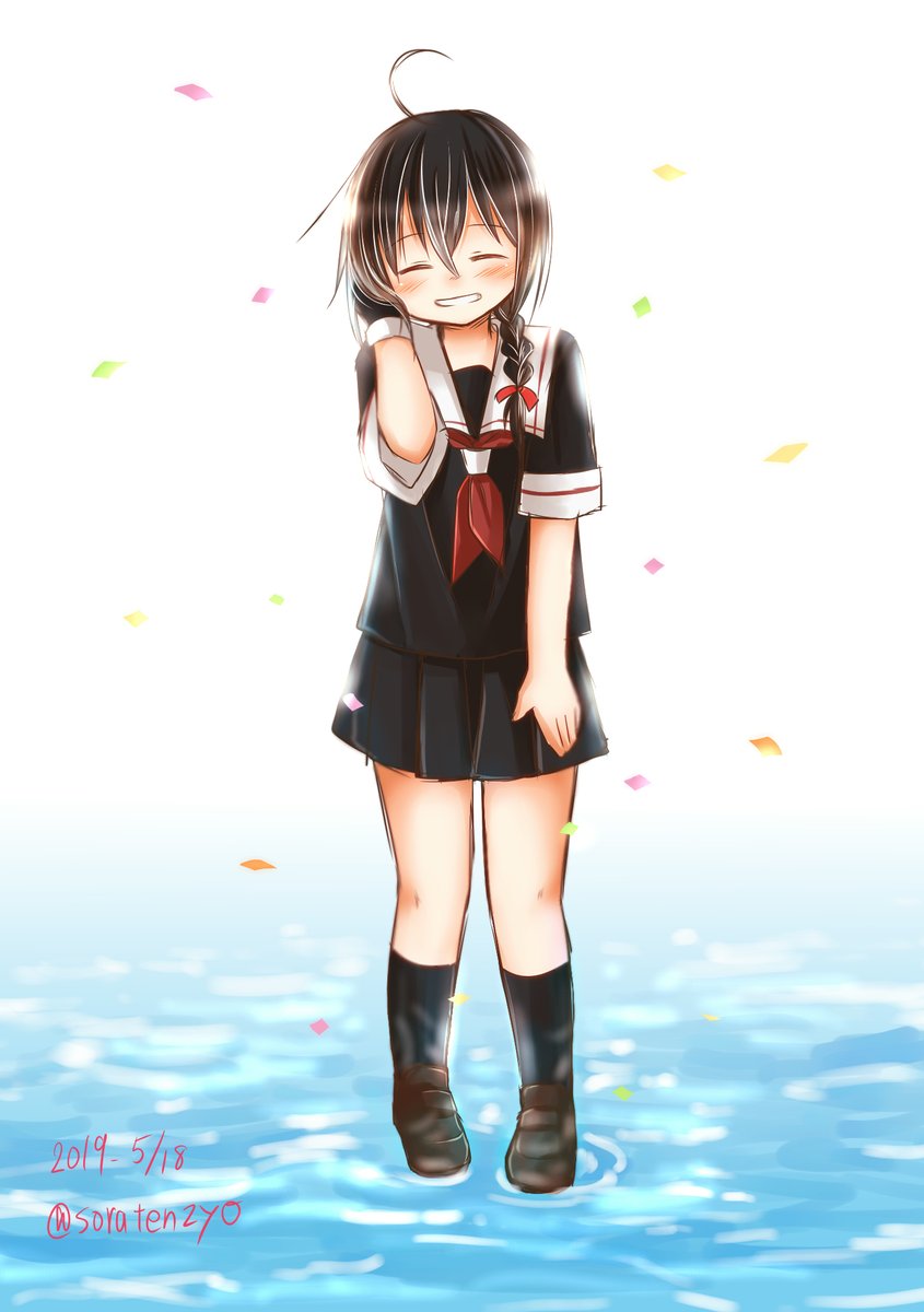 #時雨進水日
過去絵で申し訳ござらん…!時雨さん進水日おめでとうございます～??✨愛してるよ…!! 