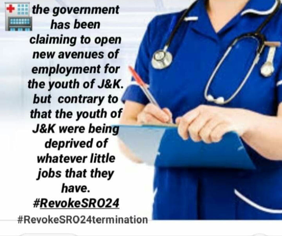uroojbhat5's tweet photo. Frontline workers are terminated
#RevokeSRO24
#jandk
@islahmufti 
@narendramodi 
@DrJitendraSingh 
@kansalrohit69 
@HealthMedicalE1 
@rifatabdullahh 
@GreaterKashmir 
@AtalDulloo 
@shahfaesal 
@ndtv https://t.co/YudA0QWYp4