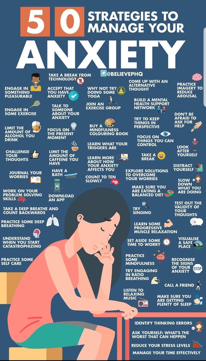 WCDSBsocialwork's tweet photo. Feeling anxious? Here are 50 ways to support yourself in managing and shifting those thoughts!
#anxietyisnormal
#anxietystrategies
#resiliencebuilding
@wcdsbspecialed https://t.co/V0cBF0ypLD