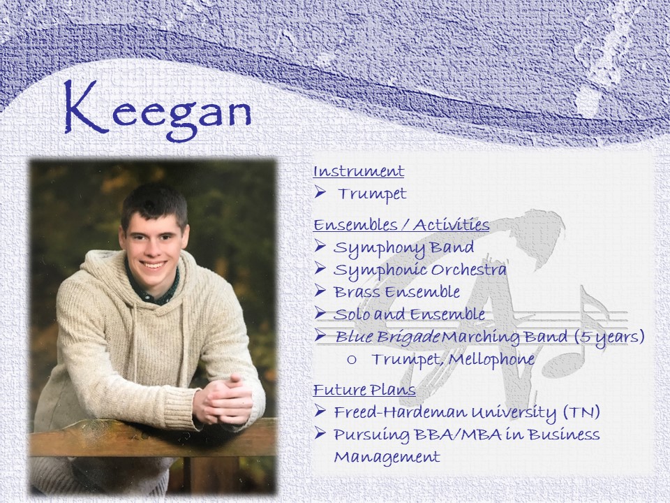 CAHSInstMusic's tweet photo. CAHS Instrumental Music 2020 Senior Spotlight: Keegan M. #cavspride https://t.co/SnRJZW1xuB