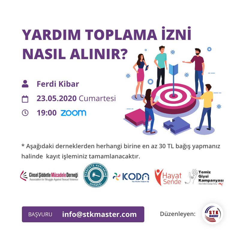 STK_Master's tweet photo. Webinar serimize Yardım Toplama İzni Nasıl Alınır eğitimi ile devam ediyoruz!
Eğitim 23 Mayıs 2020 tarihinde saat 19.00’da düzenlenecek. https://t.co/Idu2P3ifBy