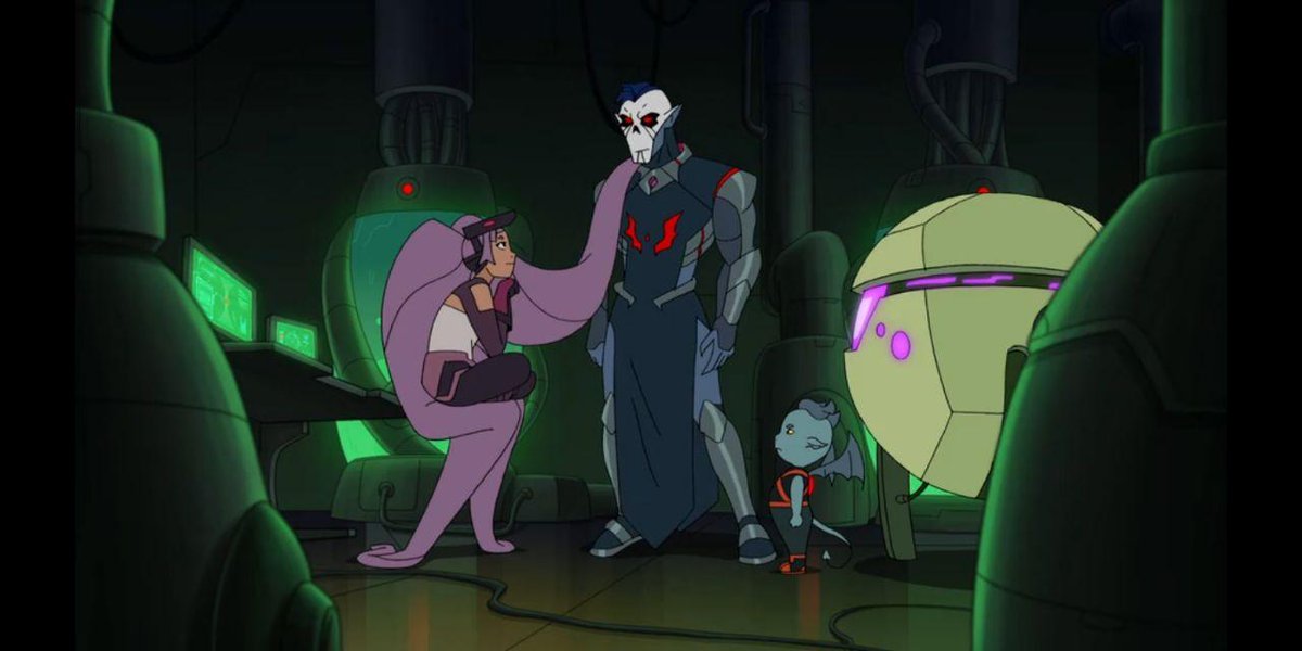 Entrapta feels comfortable touching Hordak, hugging him. She went from touching him with her hair, to touching his hand and to throwing herself into his arms. I made a post on tumblr about this ( http://shorturl.at/rEIZ8 ).They are meant for each other, and you can't deny it!