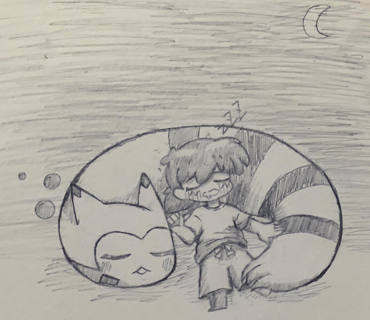 다꼬리가 게임 설정상 1.8m.. 다꼬리 베고 자는 지우가 보고싶었어..