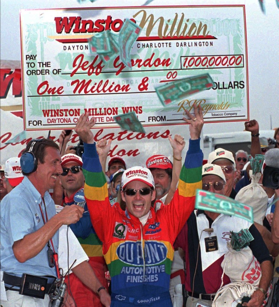 In 1997 Jeff Gordon became only the second driver to win the fame Winston Million #NASCARIsBack
