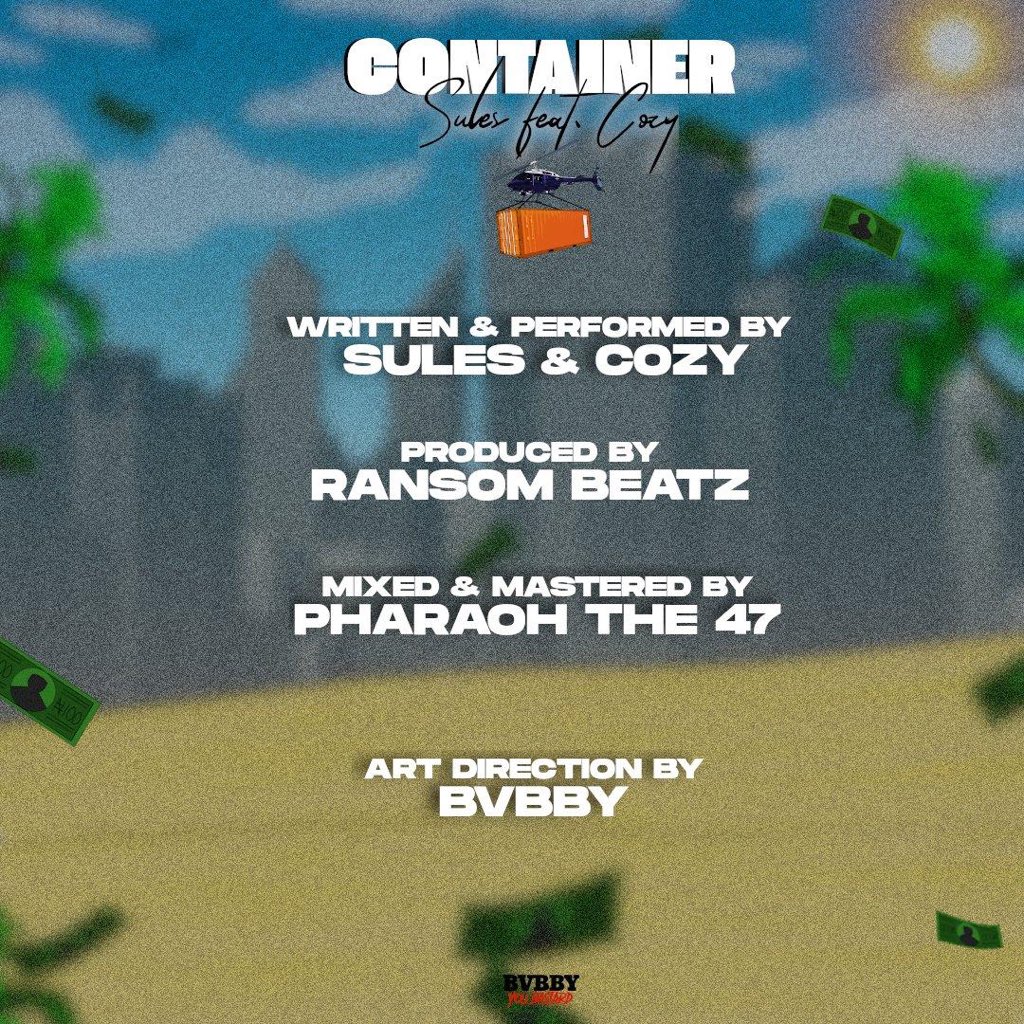 kusssman's tweet photo. “CONTAINER” by Sules feat. Cozy 🍸
Drops soon 
🔊🔊🚨⭐️

@ohmygodsules 
 @sanileke

Please RT 🤝 https://t.co/FufQacqhrH