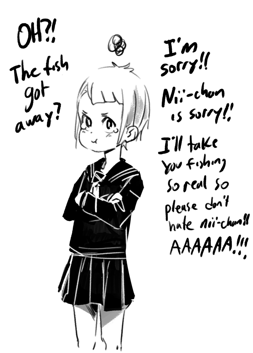 OH NO!!You pat her head and the fish in the game got away...ACCEPT YOUR FATE!!