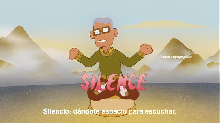 GospelEsp's tweet photo. -[T1xE6]: El trasero de tu mente
•
•
•
#pendletonward #duncantrussell #davidnichtern #meditación #silencio #quietud #amplitud #spacecaster #podcaster #netflixesp #español #themidnightgospel #clancygilroy #themidnightgospelquotes @DavidNichtern https://t.co/tDvuelFX7h