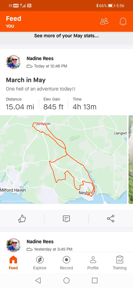Nadine07Rees's tweet photo. Couldn't be any prouder of myself today but hit a half marathon walk along with my brother & Sophie thanks for Andrew for pushing every step of the way and not letting me give up! Felt Dora the Explorer today #marchinmay #burningfeet https://t.co/Mw9s0TxTe7