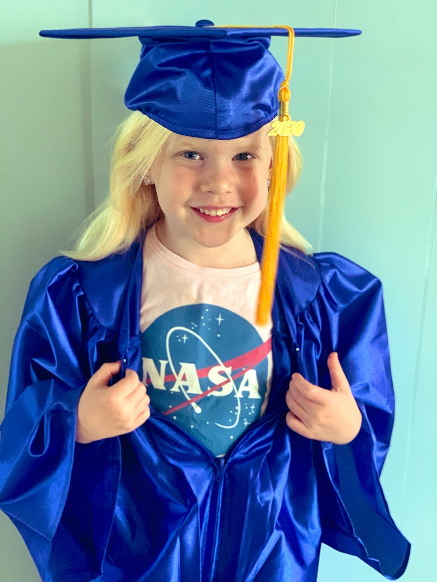 CoachAbbyElder's tweet photo. PreK #ClassOf2020 graduate! #PJsAdventures wants to become a scientist and hopes to go to Mars! @SpaceForceDoD @SpaceX @ulalaunch https://t.co/kGHWUSeWTj